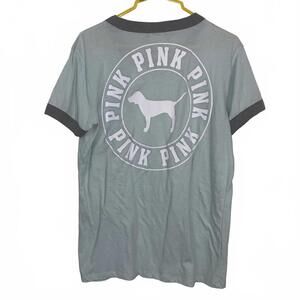 Mint Ringer Tee Medium Soft Cotton Dog Logo Y2K Cute Retro Campus Girl Top